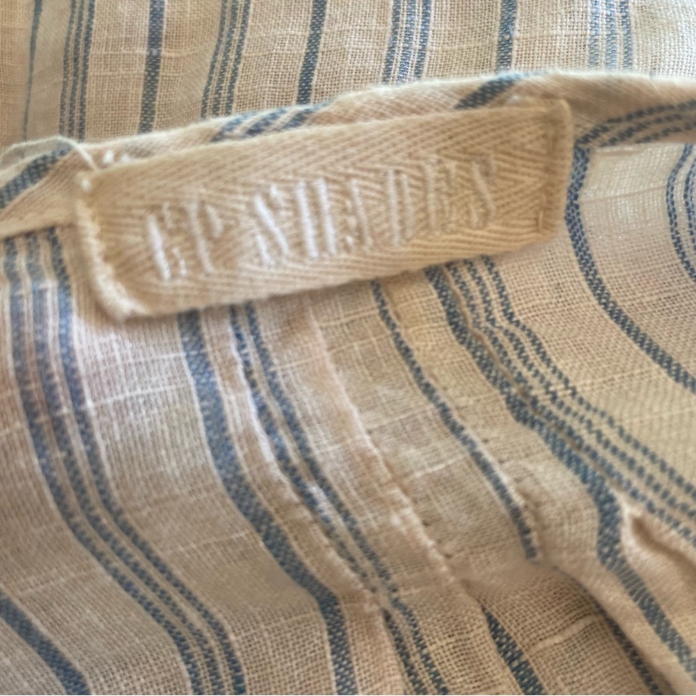 CP shades 100% Linen Blue Striped Tunic Small - Picture 10 of 12